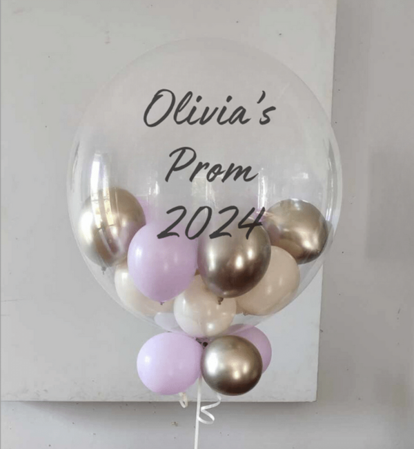 Personalised Prom Bubble Balloon - Colourful Gum Ball Style Decor