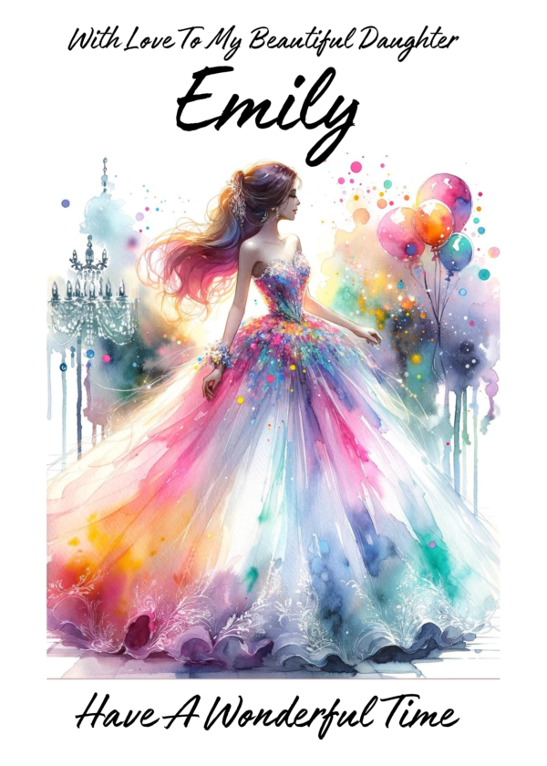Enchanting Watercolour Prom Greeting Cards: Perfect for Personalised Touches! - Image 3
