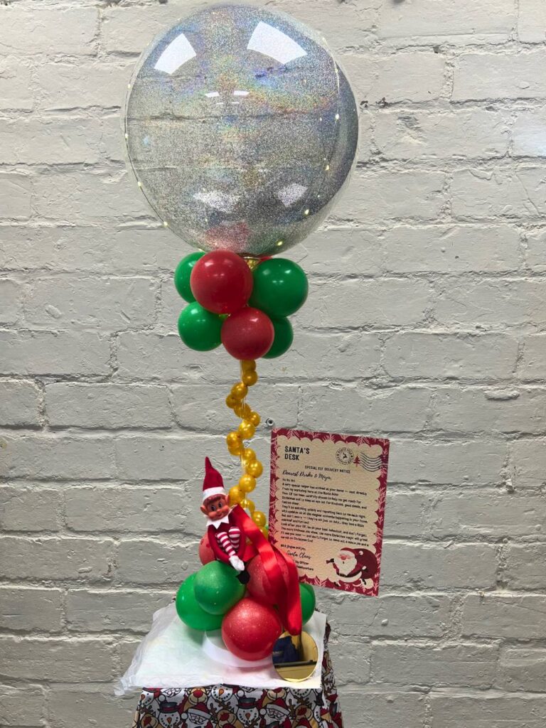 naughty Elf Light-Up Balloon Display