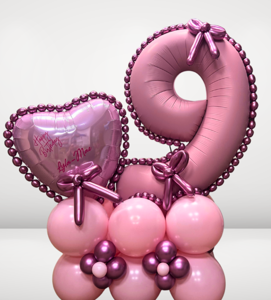 Luxury Beaded Number Balloon Stack