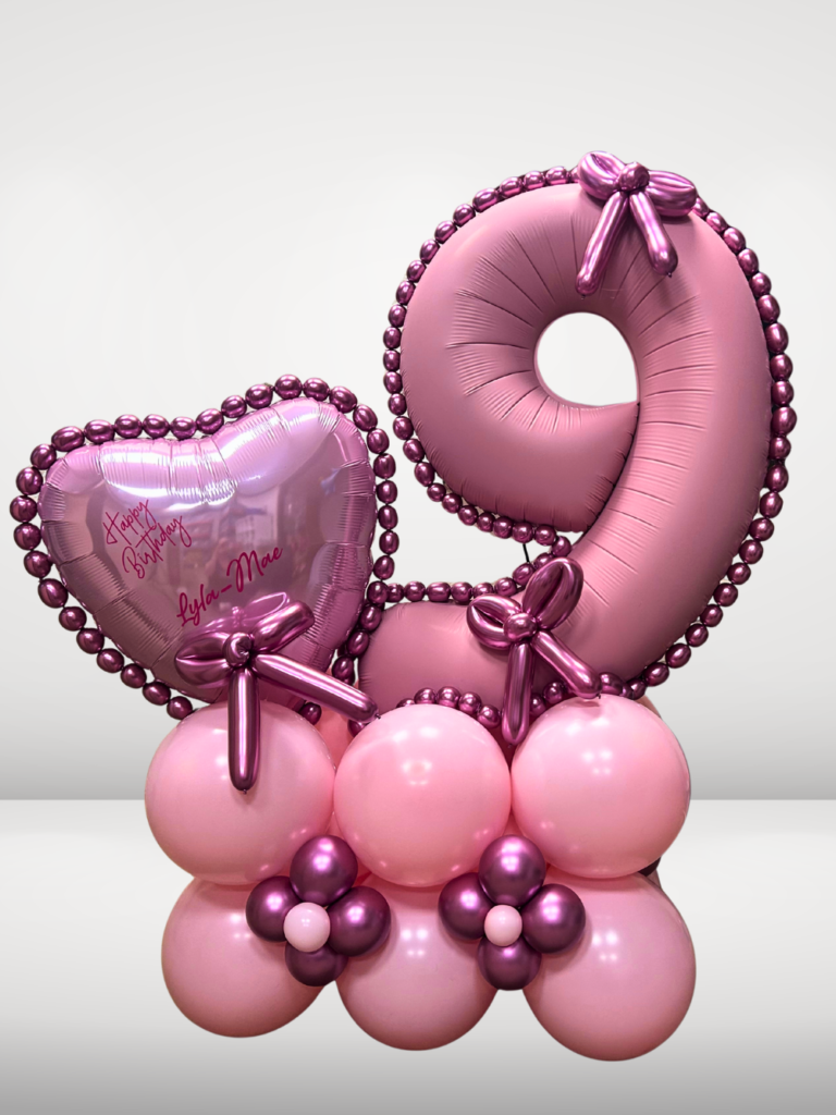 Luxury Beaded Number Balloon Stack