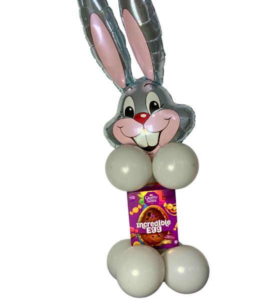 Foil Balloon Bunny Head Easter Egg Topper - Hop into Easter Fun