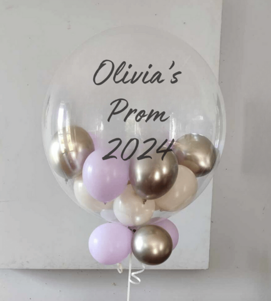 Personalised Prom Bubble Balloon - Colourful Gum Ball Style Decor